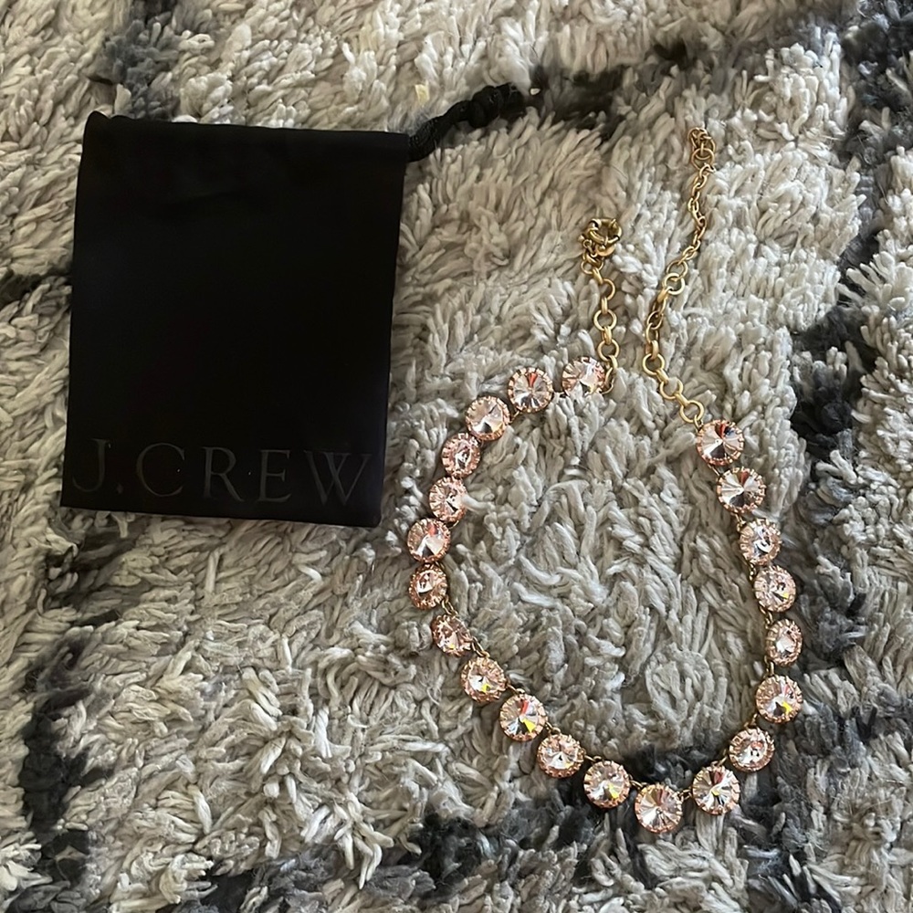 J Crew pink “diamond” necklace